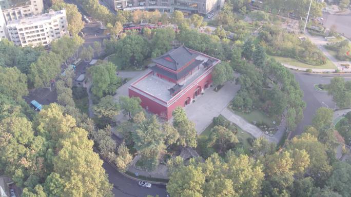 南京鼓楼公园大景航拍空镜