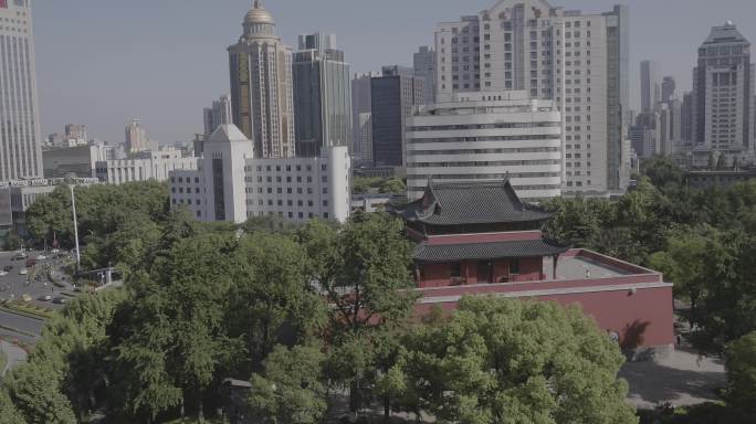 南京鼓楼公园大景航拍空镜