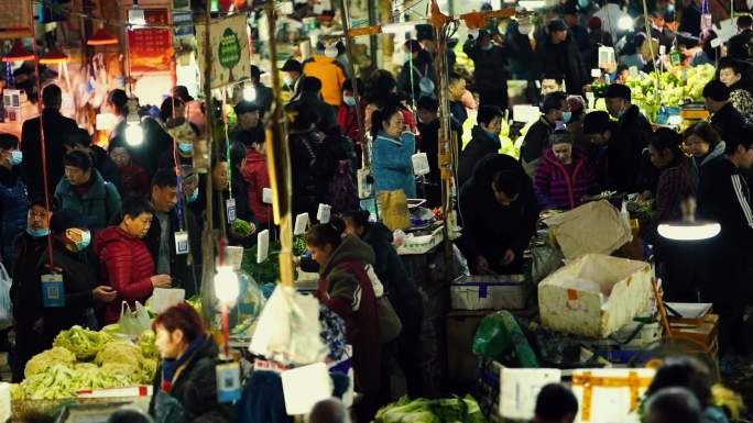 城市烟火气菜市场市井人文生活