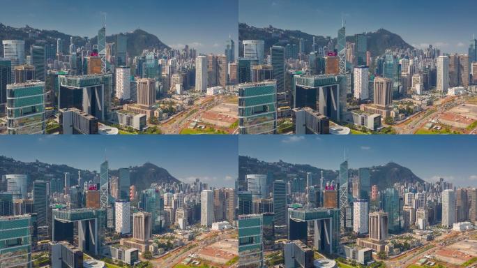 香港市中心香港航拍延时大气镜头国际化香港