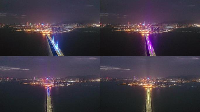 珠海港珠澳大桥人工岛口岸夜景