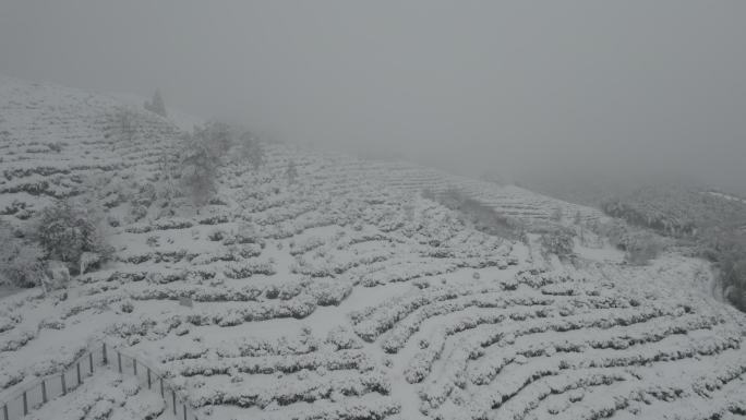 杭州径山寺雪景航拍