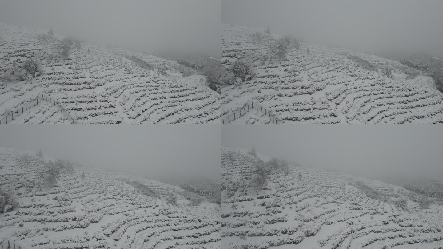 杭州径山寺雪景航拍