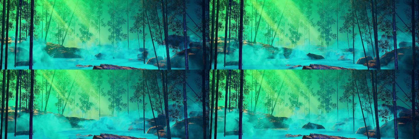 国风仙气竹林唯美LED大屏背景动画素材