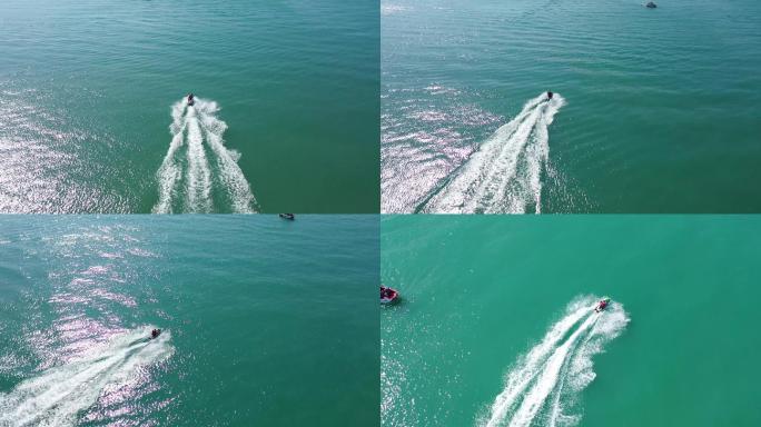 4k航拍海上极限摩托冲浪
