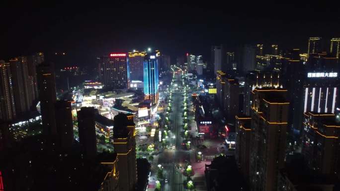 夜景 航拍 4K 建阳 城市