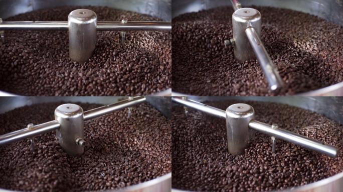 咖啡豆在烘焙机中生产加工欧美西方口味