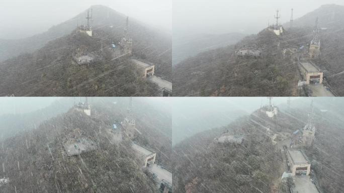 南京紫金山雪景 下大雪