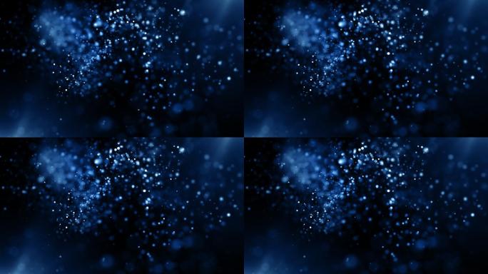 蓝色微光粒子的动画。