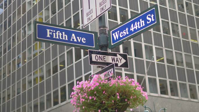 纽约市第五大道导向标路牌指示牌