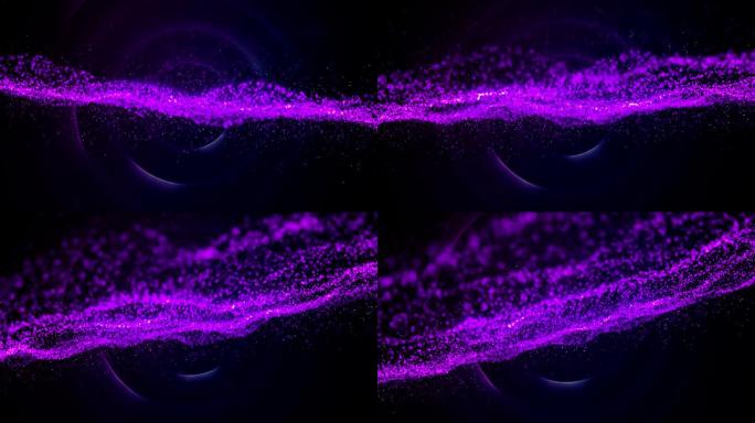 发光紫色粒子的动画