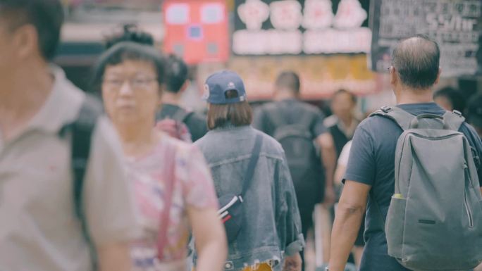 【合集】香港商业街城市街道人群