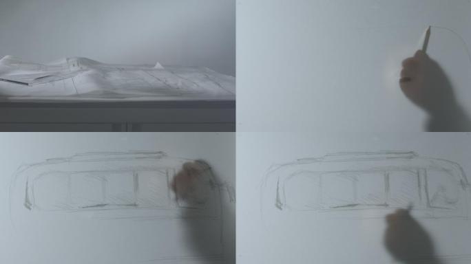 手工画汽车图纸