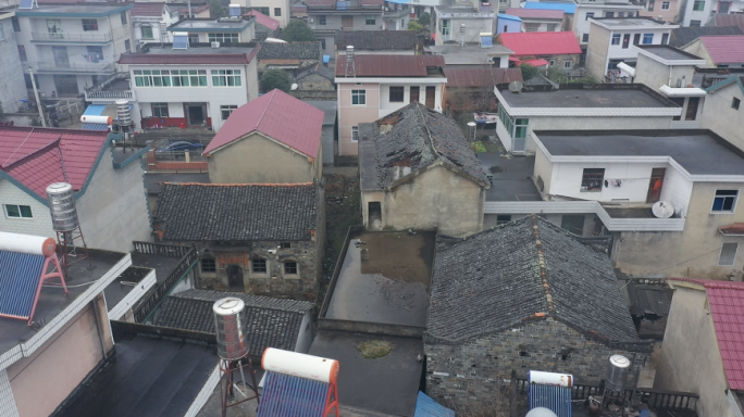 航拍农村 破旧宅基地 老房子