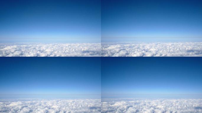 天空中的云景蓝天白云飞机上看云飞行