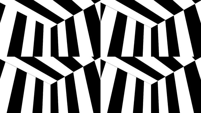 黑白条纹抽象背景移动矩形空间感