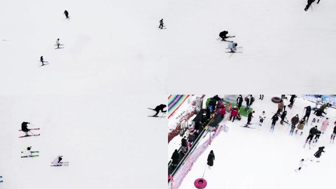 滑雪 滑雪运动 滑雪场 旅游 航拍视角