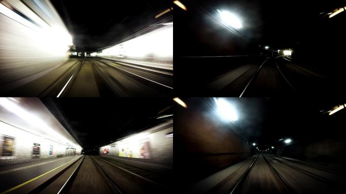 维也纳地下有轨电车沿途行驶的镜头