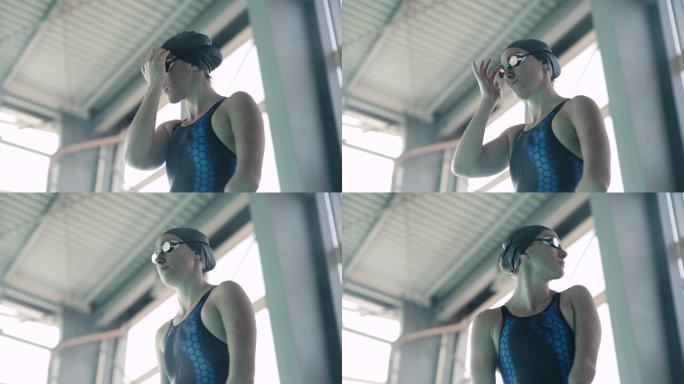 残疾运动员专业游泳实拍视频素材
