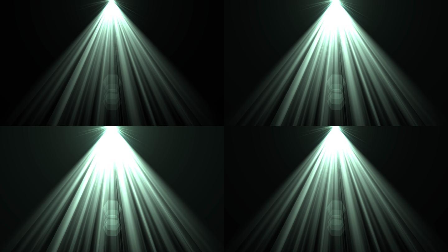 太阳循环背景丁达尔光青色光束特效动画