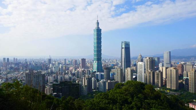 城市景观城市建筑快速发展航拍延时国外地标