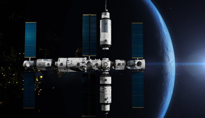 4K空间站对接宇航员出舱