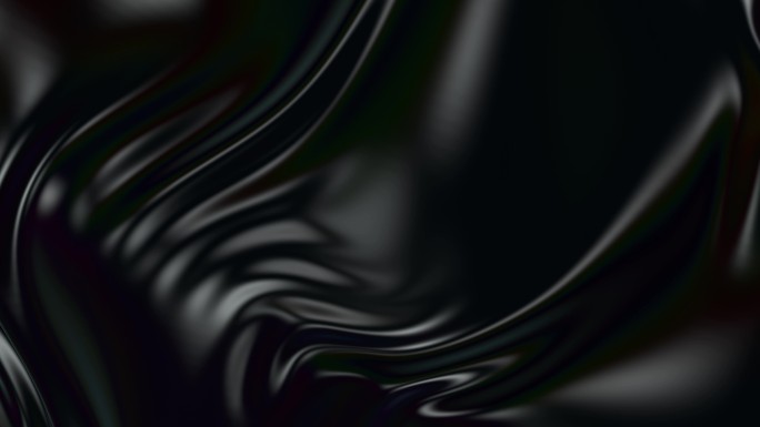 抽象黑色丝质面料3D动画。