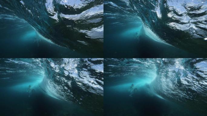 海水波浪水下摄影蓝色