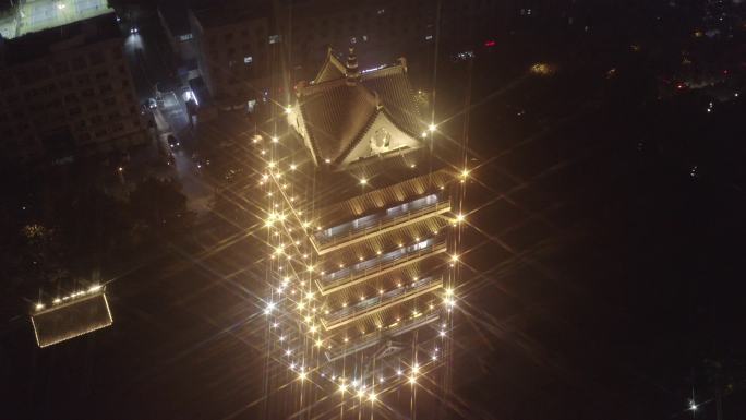 航拍合肥清风阁夜景