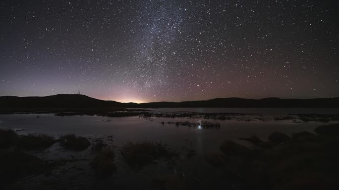 大山包风景区大海子星空倒影