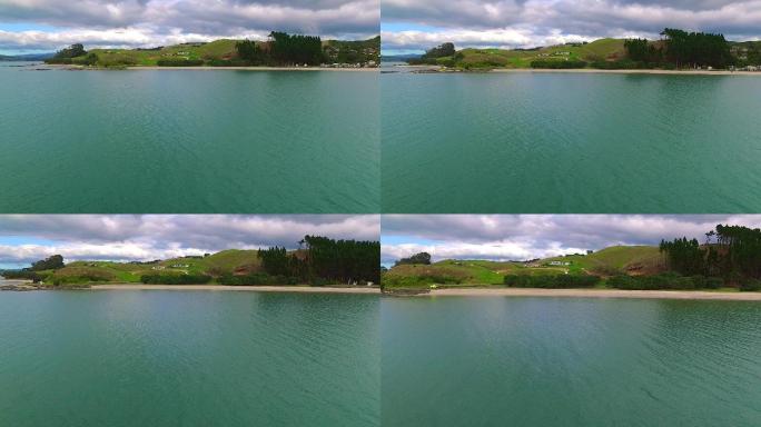 海岸线鸟瞰图大自然生态美景栖息森林树林