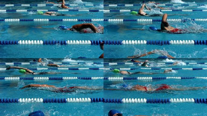 慢动作游泳比赛竞赛延时慢镜头
