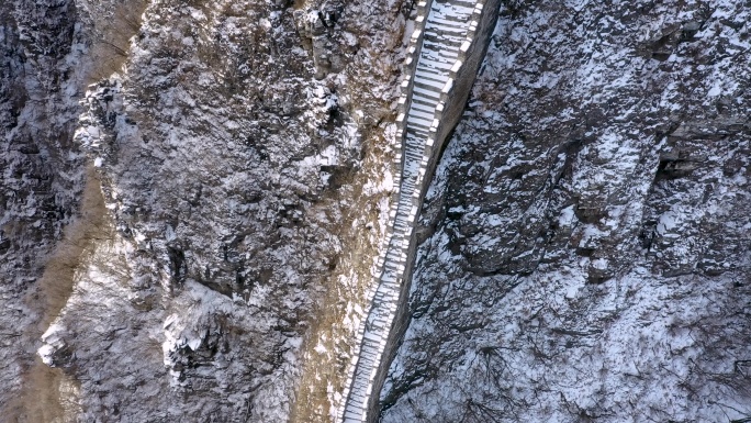 北京怀柔箭扣长城天梯雪景