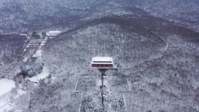 南京雪景航拍4k