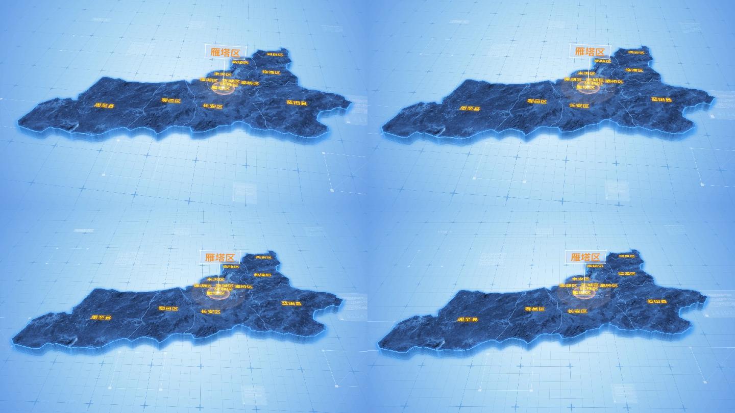 西安雁塔区三维科技地图