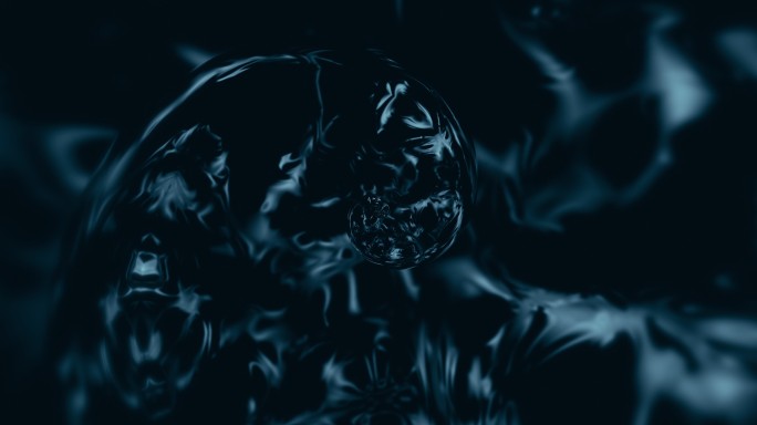 无限循环抽象蓝色液体