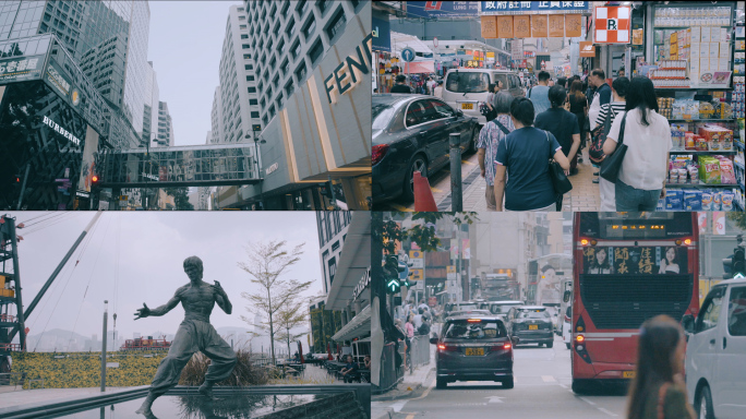 【合集】香港商业街城市街道人群