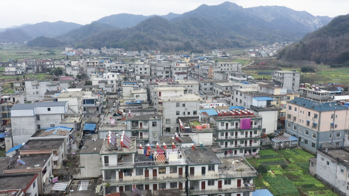 航拍自建房 农村别墅 美丽乡村