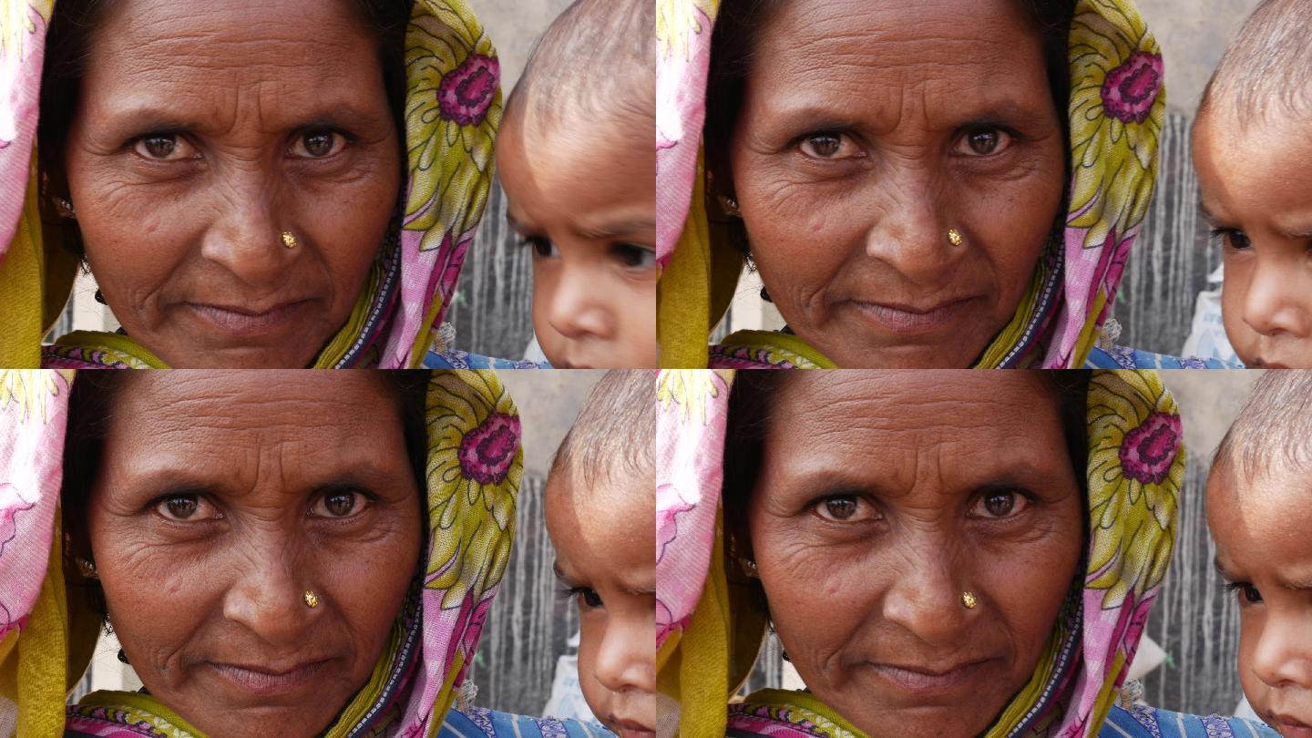 印度女性肖像面部脸部孩子