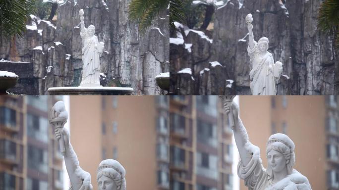 小区雕塑自由女神像