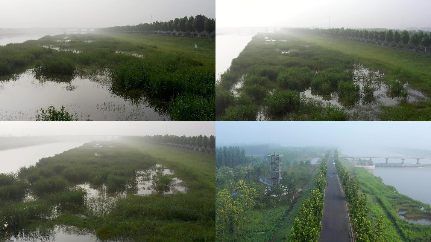 【4K可商用】郑州贾鲁河湿地航拍