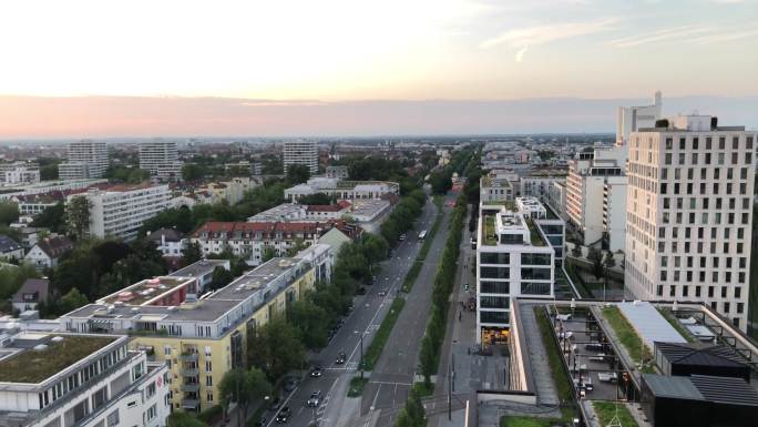 慕尼黑鸟瞰图市区城区宣传片金融圈建设