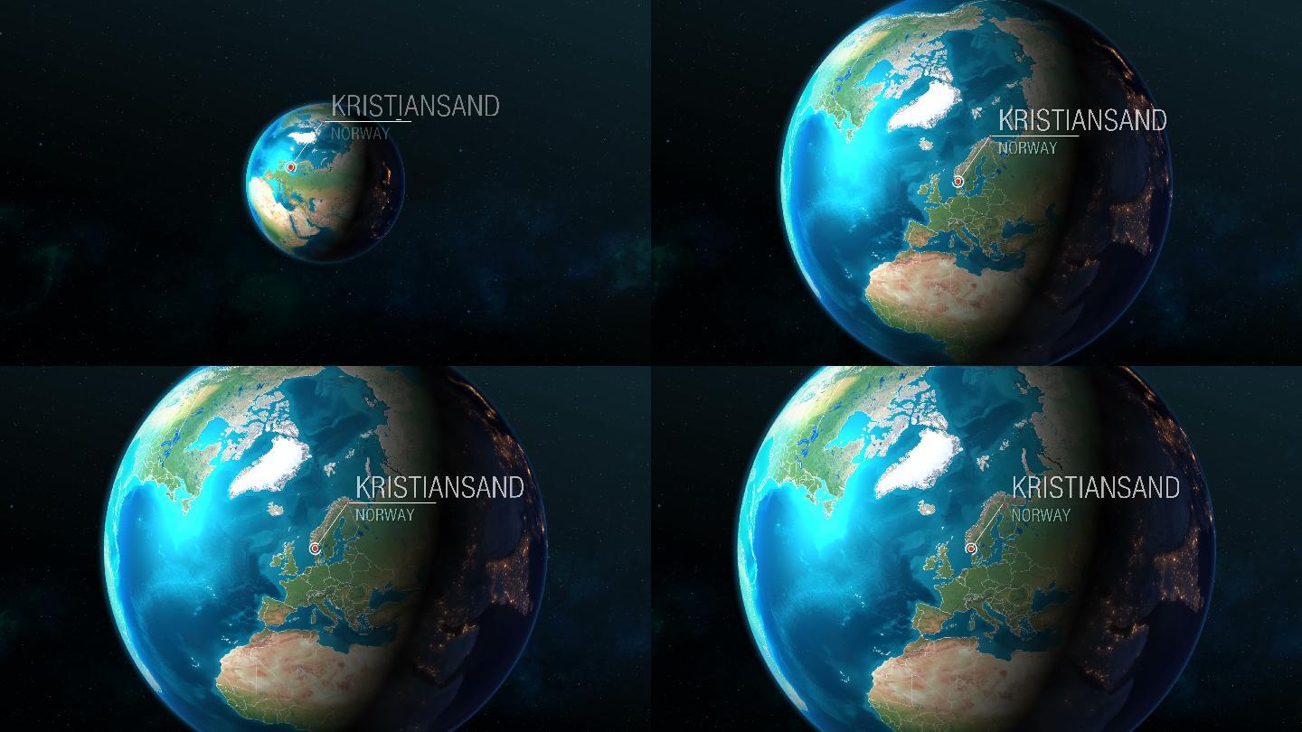 挪威——克里斯蒂安桑—从太空到地球