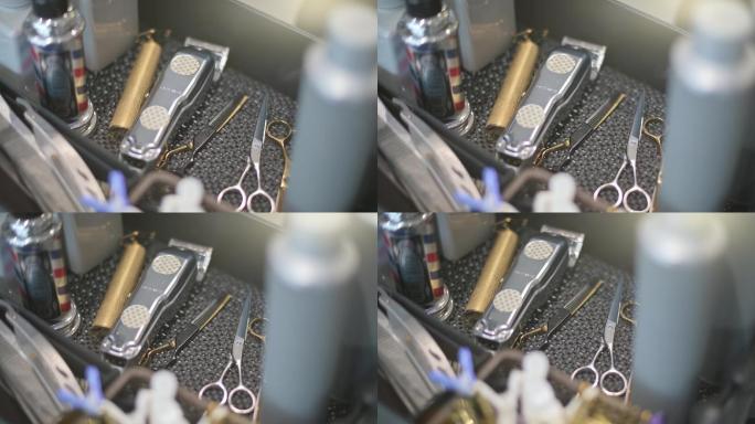 美发师工作工具理发剪、理发器、梳子