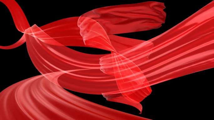 18元20款红布料丝绸子循环动画透明背景
