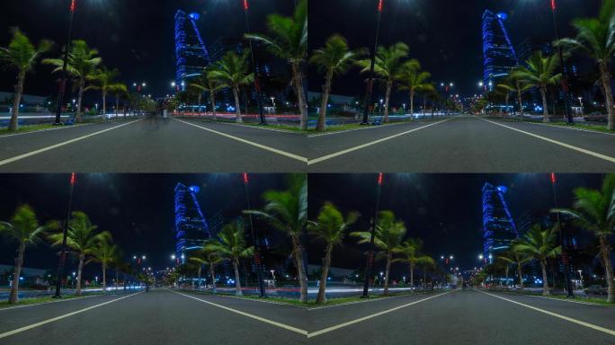 延时拍摄夜间城市景观