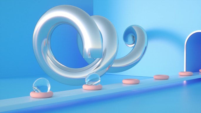 3D液体球体制作，无限循环动画