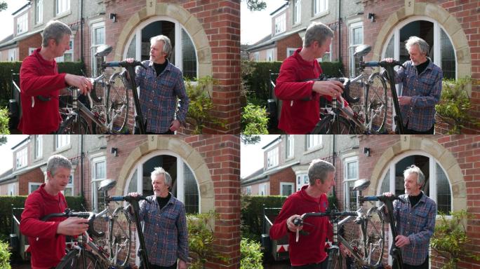 邻居谈论如何修理自行车