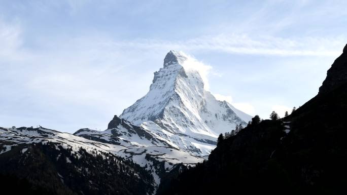 瑞士阿尔卑斯山雪山云延时摄影