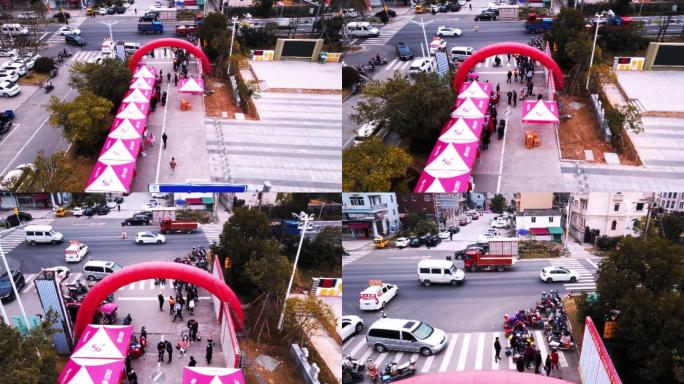 龙溪镇 航拍 4K 车流 工业园